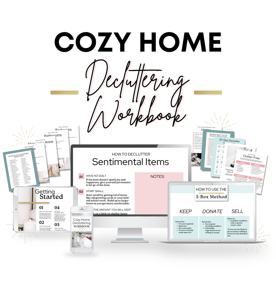 Cozy Home Decluttering Guide & Workbook