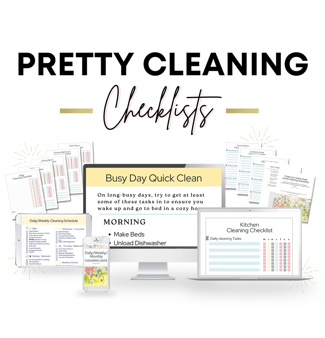 Pretty Cleaning Checklists