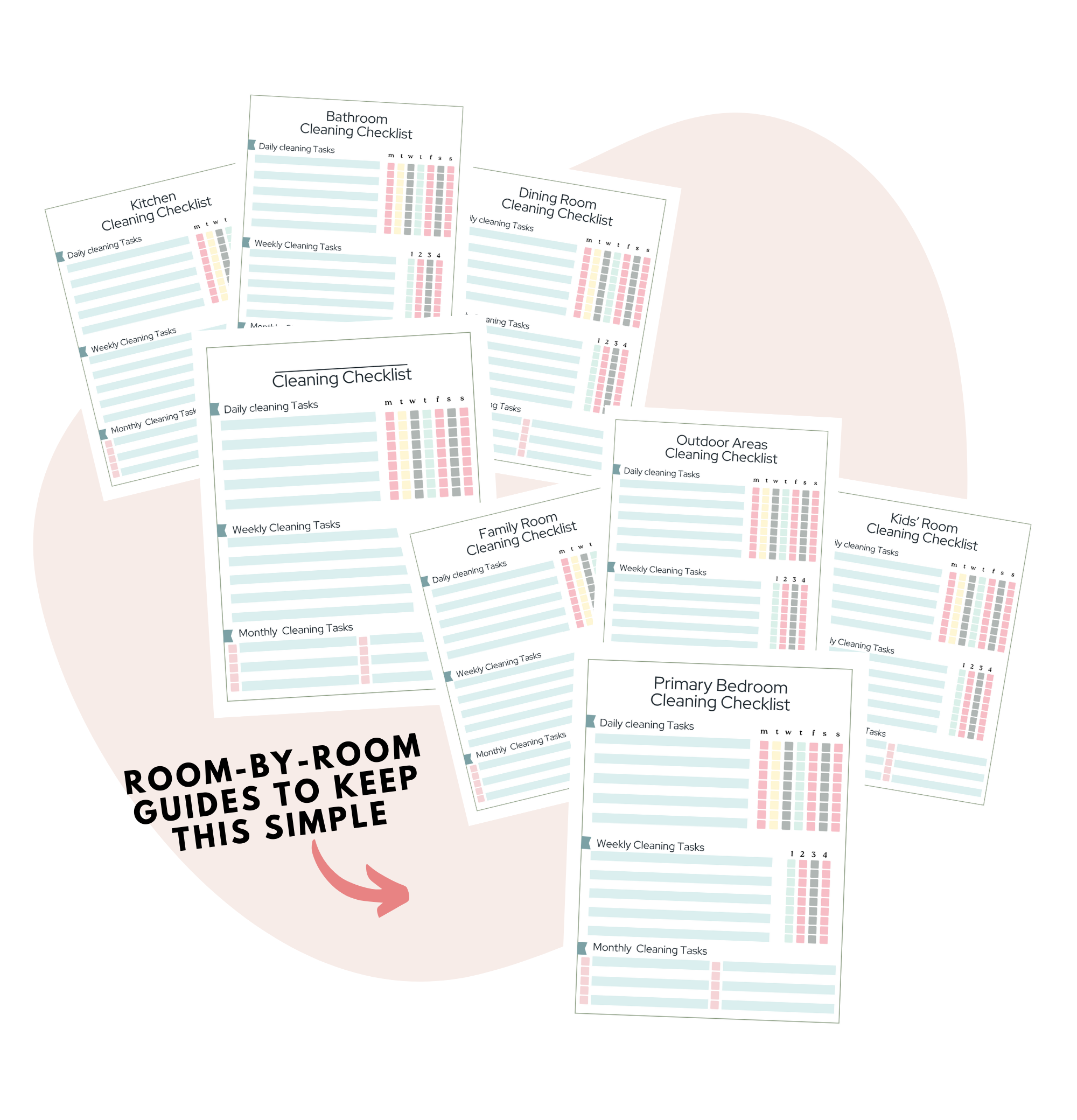 Pretty Cleaning Checklists